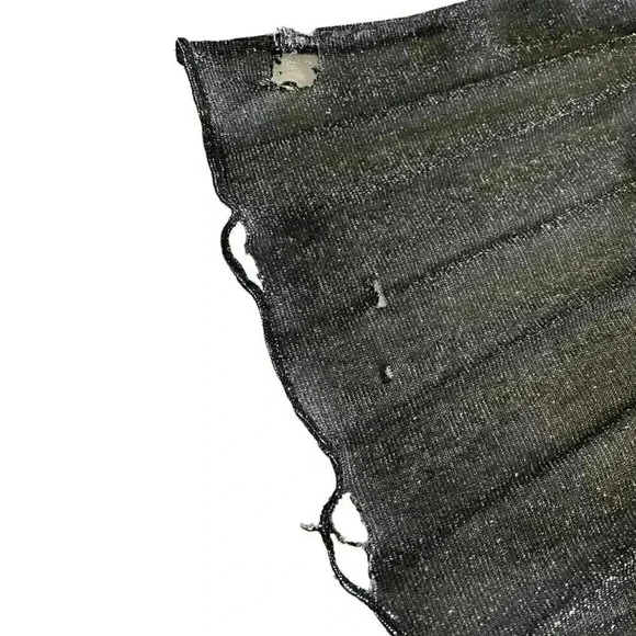 Vintage Kiki Halter Pleated Maxi Dress Metallic Silver Black Mobwife Size Medium - Picture 15 of 16